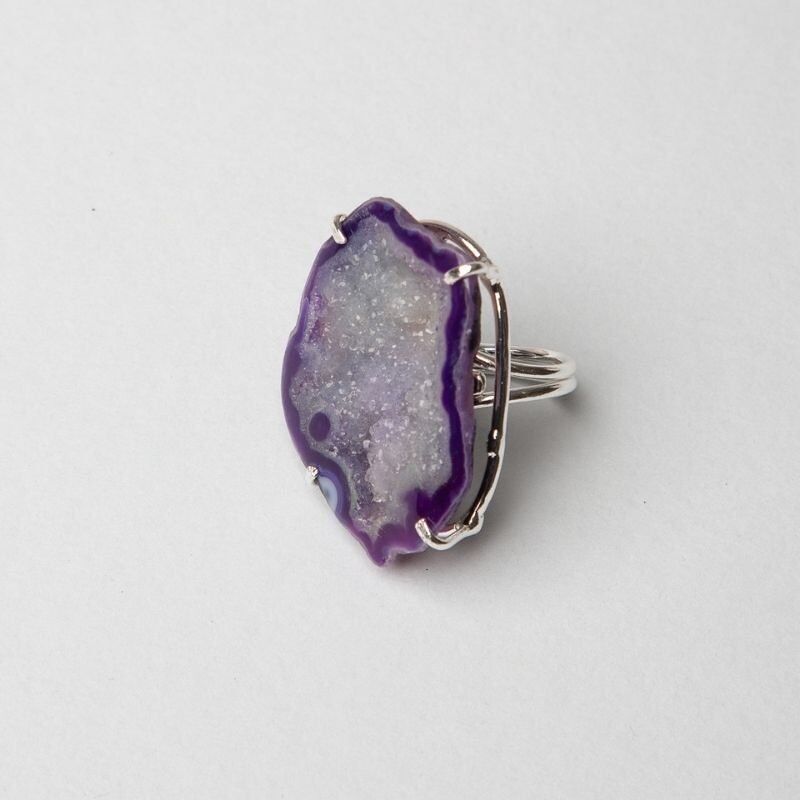 Anello geode in argento viola