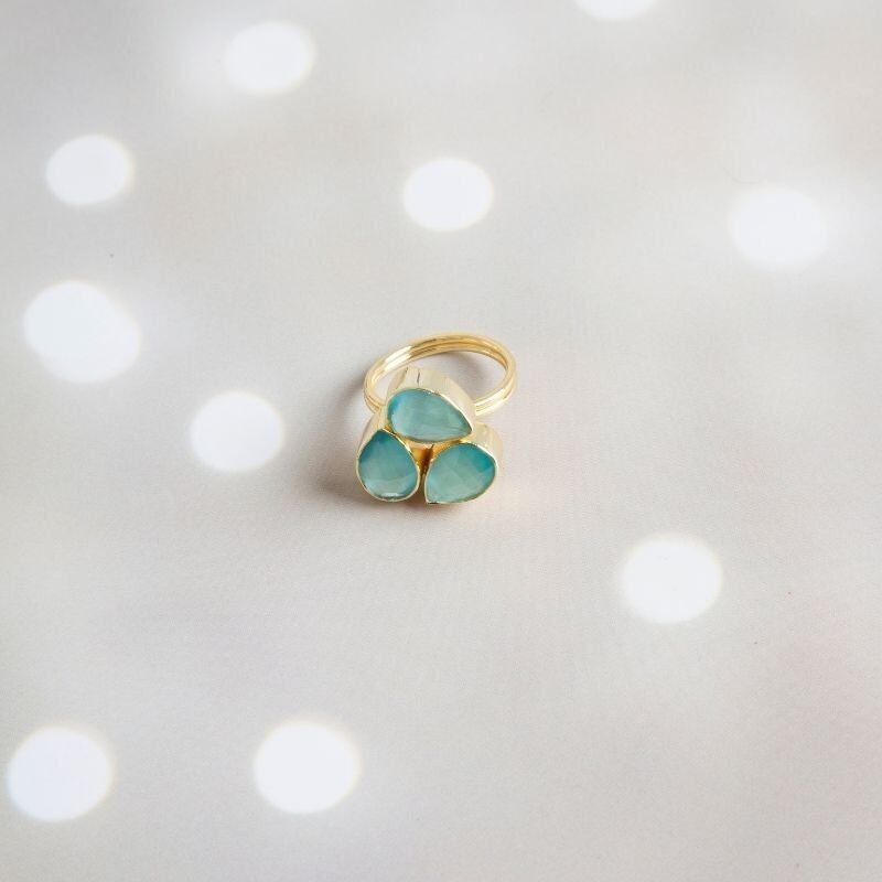 Anello Platone blu turchese