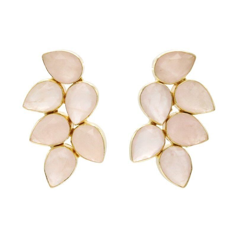 Orecchini in quarzo rosa tropicale