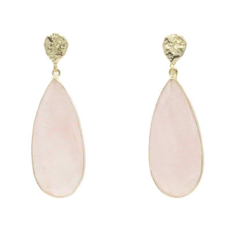 Pendientes Chloe Pulido Rosa cuarzo