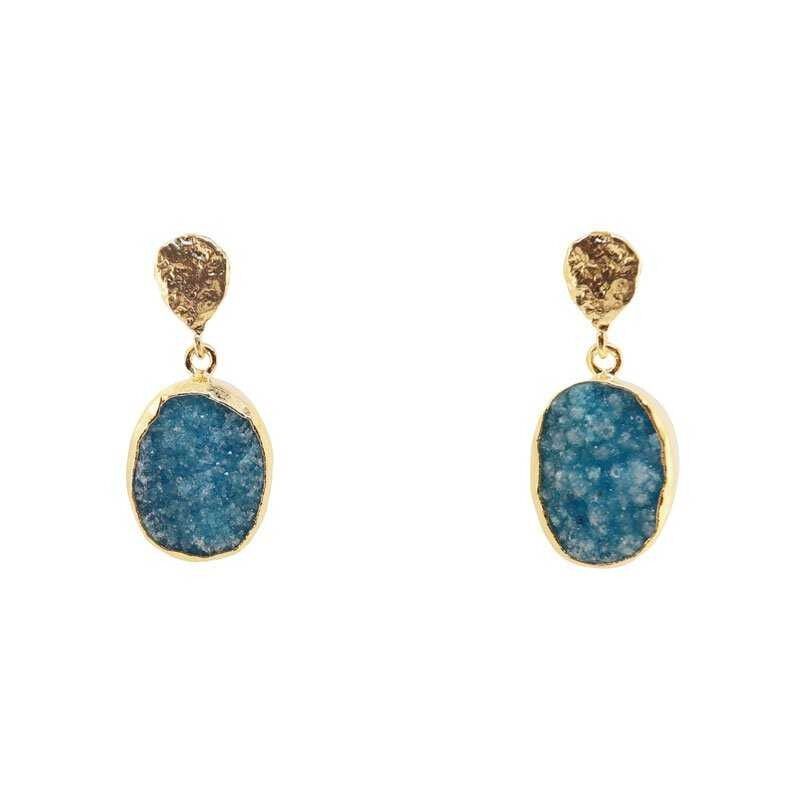 Orecchini ovali blu turchese