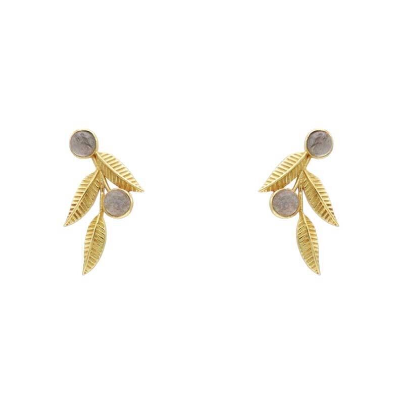 Orecchini in labradorite fiorita