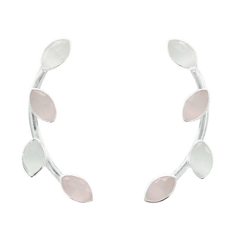 Orecchini Aura Argento Bianco e Rosa