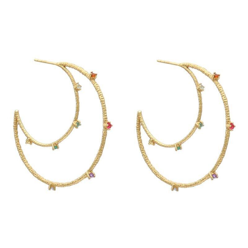 Orecchini a cerchio primaverili multicolor Alqamar