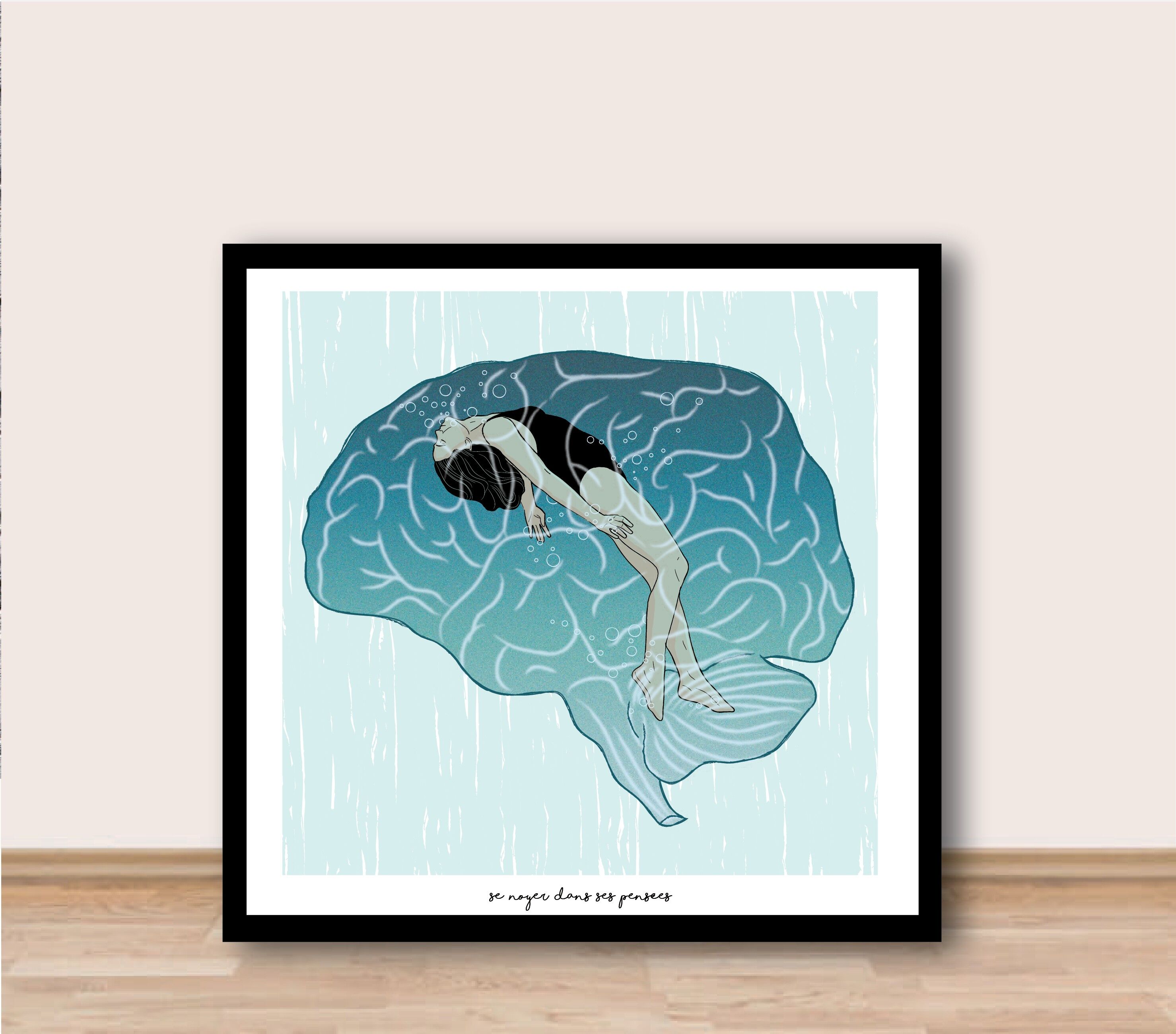 Poster 30X30cm - In Gedanken ertrinken