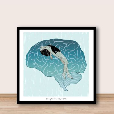 Poster 30X30cm - Drowning in thought