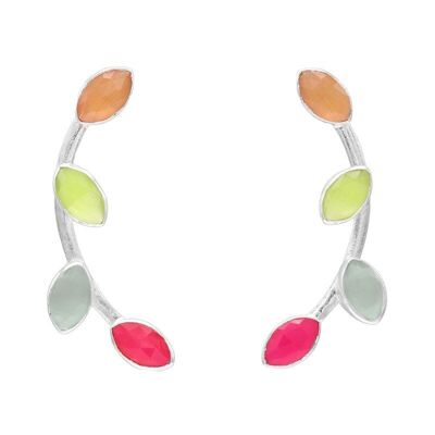 Boucles d'oreilles Aura Argent Fluor Multicolore