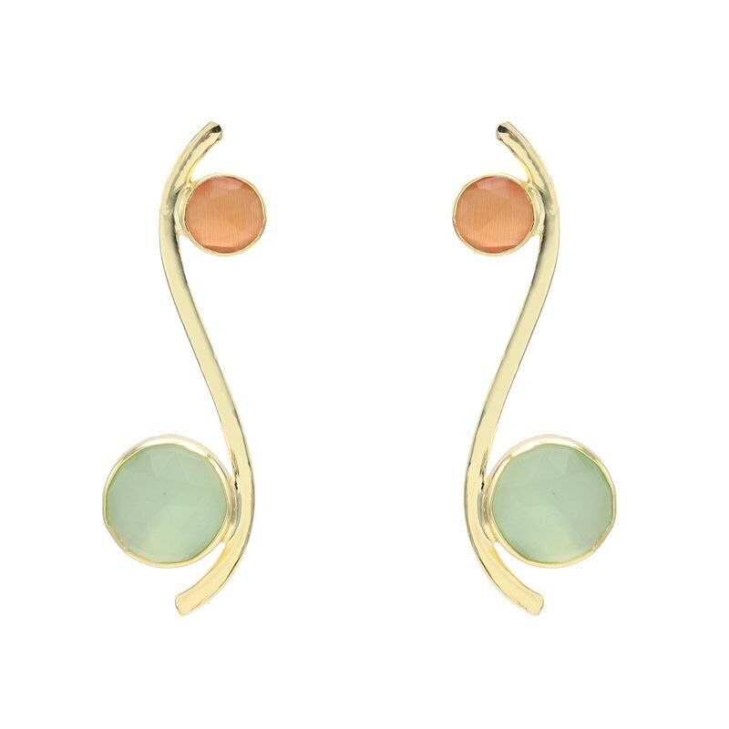 Polierte orange und hellgrüne Isis-Ohrringe