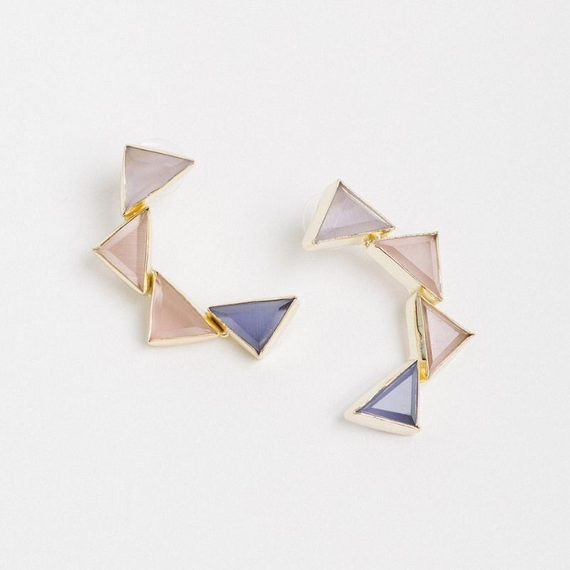 Okiya Ed Ohrringe. Limitierte Rosa- und Lilatöne