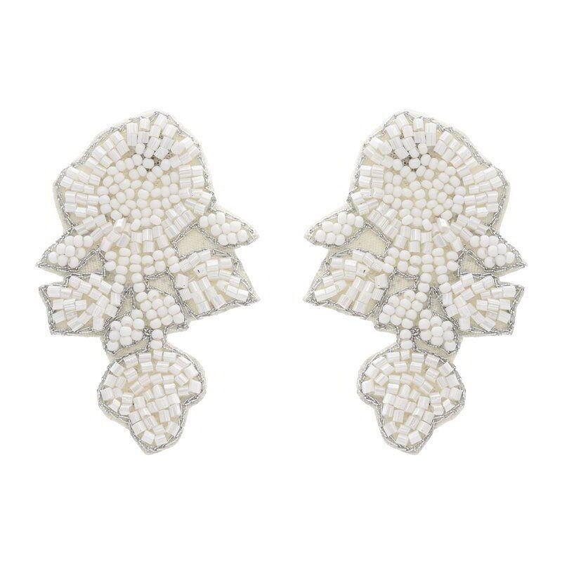 Weiße Sorghum-Ohrringe