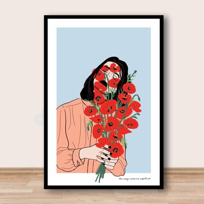 Póster A4 - Sea rojo como una amapola