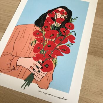 Affiche A4 - Être rouge comme un coquelicot 3