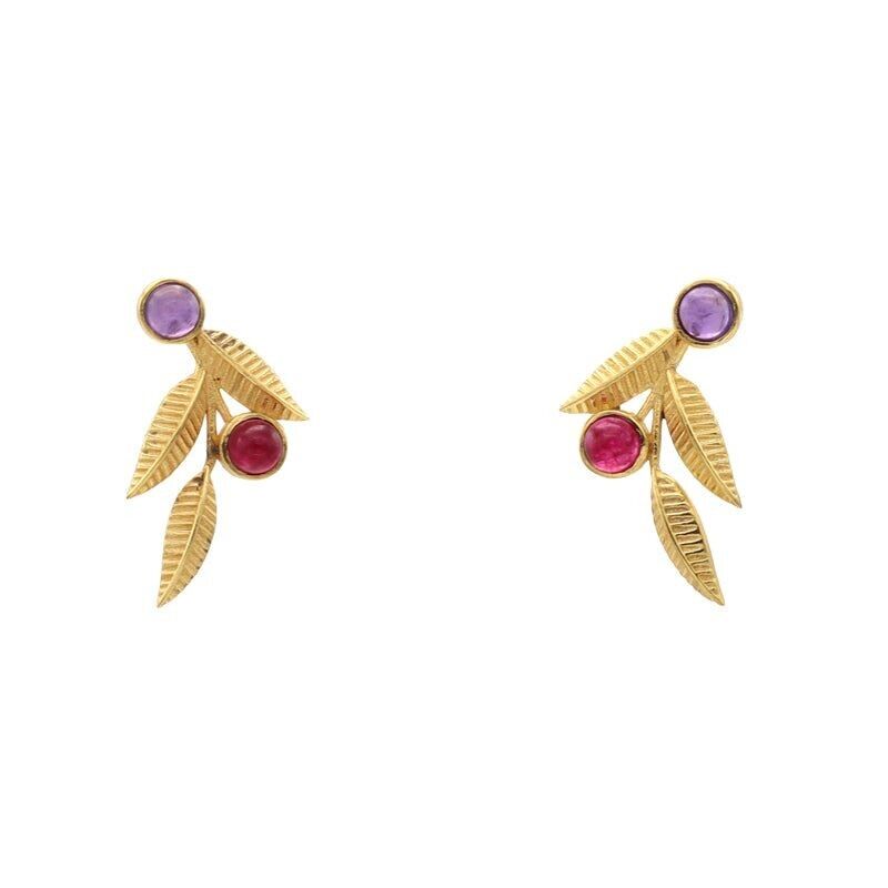 Orecchini Bloom viola e fucsia