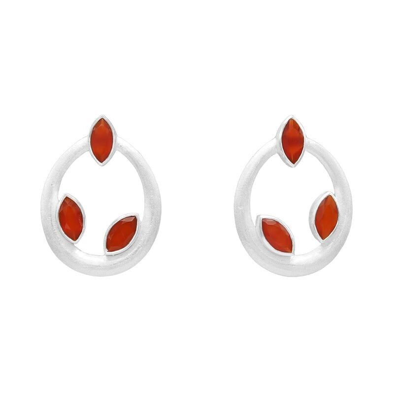 Vera Silber-Orange-Ohrringe