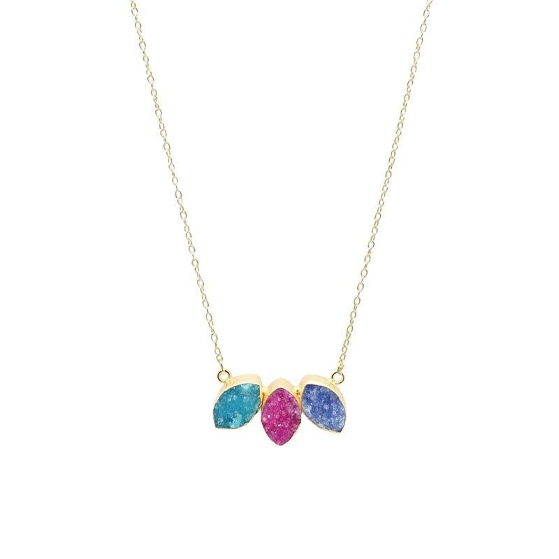 Colgante Ziba Drusa Turquesa, Fucsia y Azul