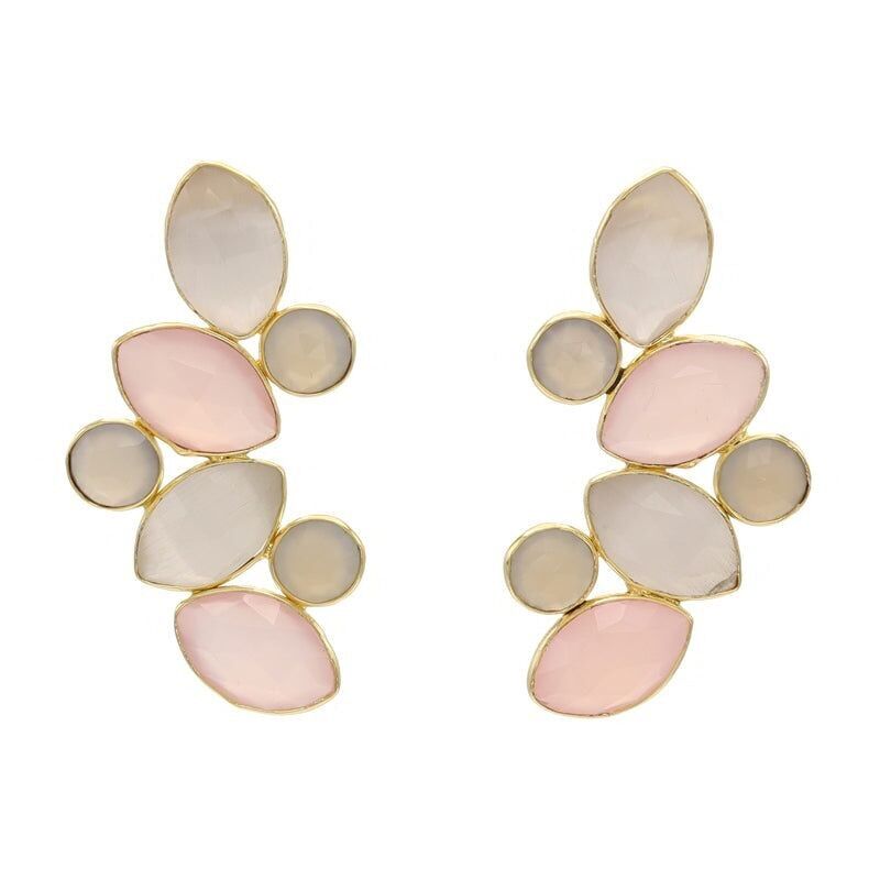 Orecchini Hali lucidi rosa e color carne