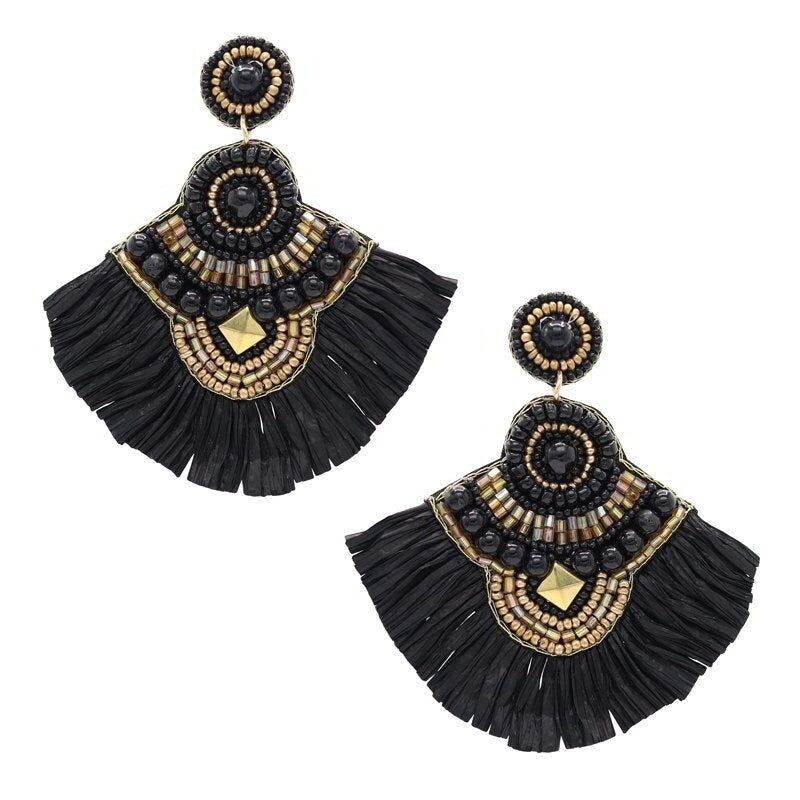 Orecchini neri etnici Sindri