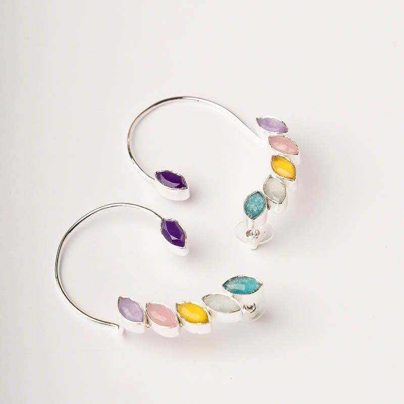 Ohrklemmen-Ohrringe Cometa Silver Ed. Limitierter mehrfarbiger Nebel