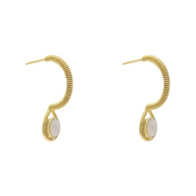Bakari Moonstone Hoop Earrings