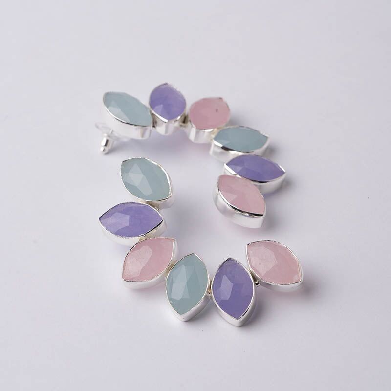 Boreal Ed. Ohrringe. Limitierte Silberpastelle Aquablau, Flieder und Rosa