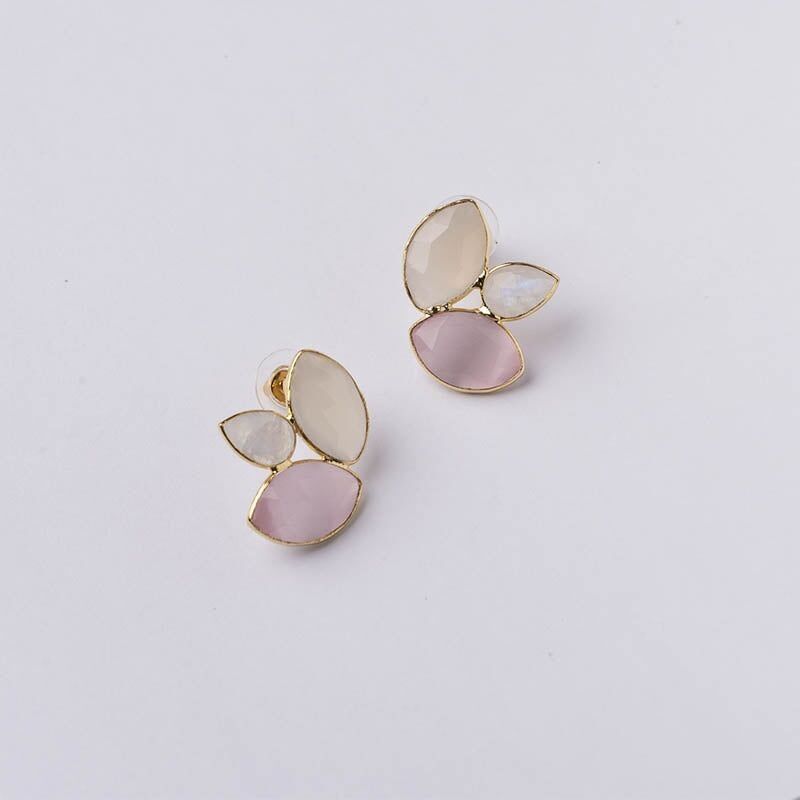 Eritia Ed Ohrringe. Limitiert in Creme, Mondstein und Hellrosa