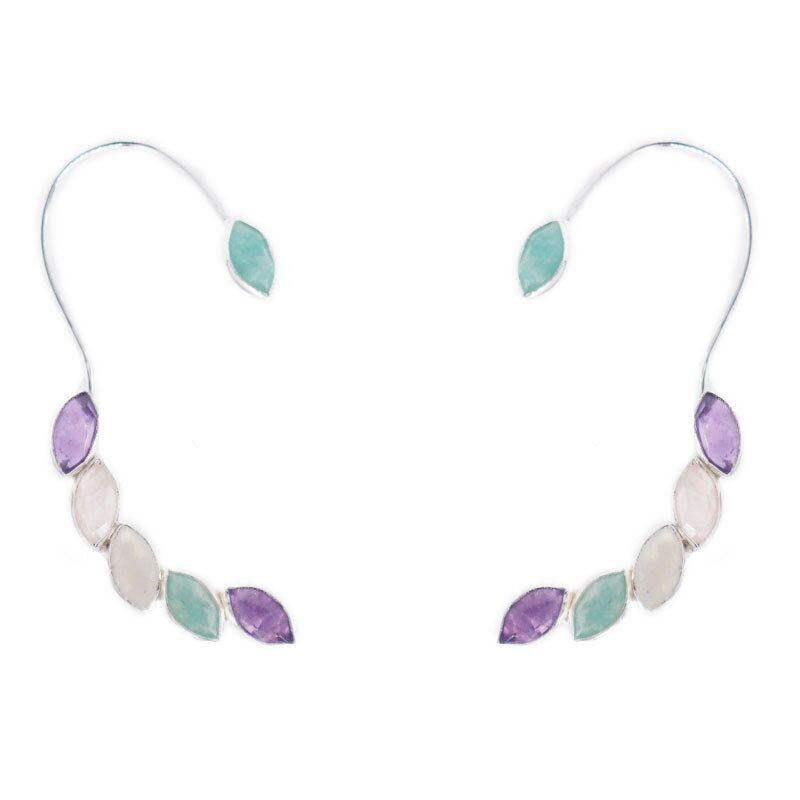 Mehrfarbige Kometen-Ohrringe von Peggy aus Silber