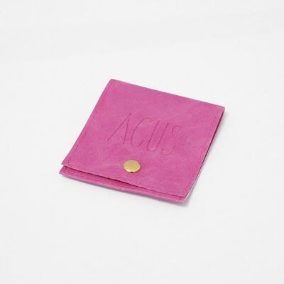 Fuchsia Faux Leather Bag with Leather Button