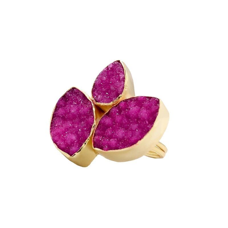 Grayas Druzy Fuchsia Ring