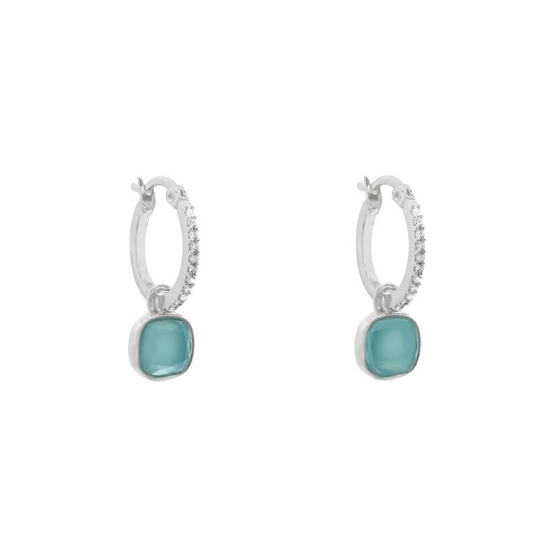 Orecchini Bior Hoops Argento Blu Acqua