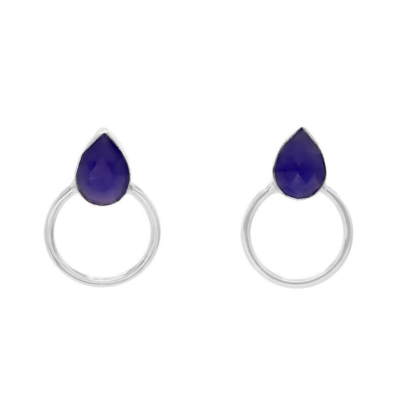 Orecchini Mini Diwa Argento Lucido Blu