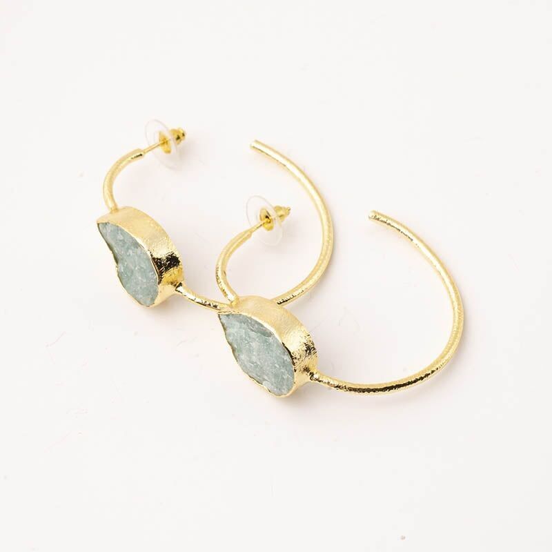 Malta Ed Creolen. Limitierter rauer Amazonit mit grünem Wasser