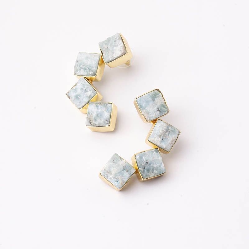 Orecchini Kyoto Ed. Larimar di acqua blu grezza limitata