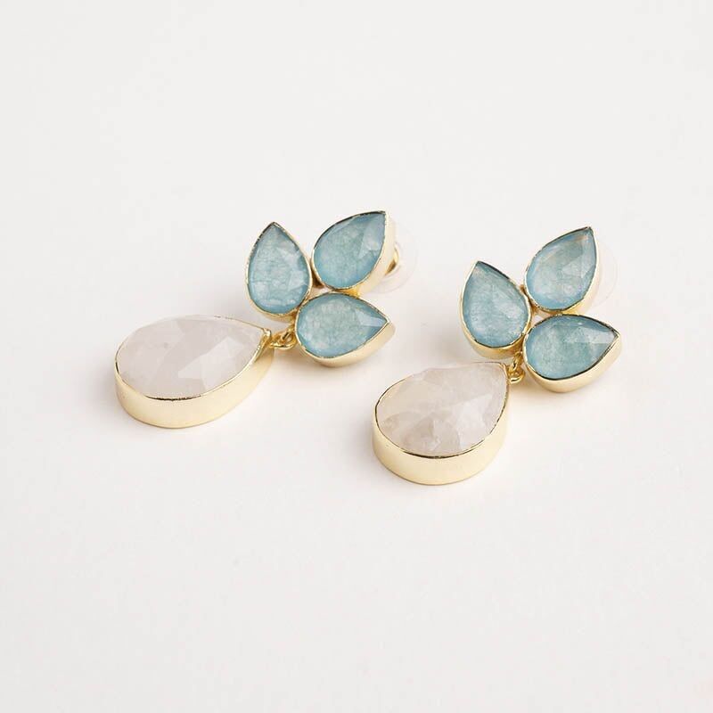 Willow Ed Ohrringe. Limitiert in Wassergrün und Mondstein