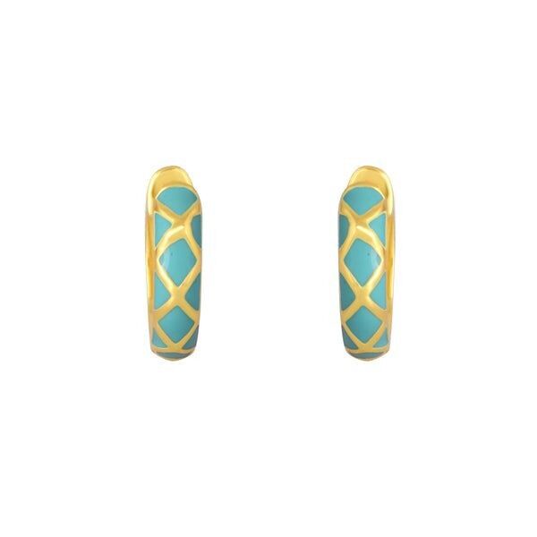 Orecchini a cerchio con piastrelle blu turchese