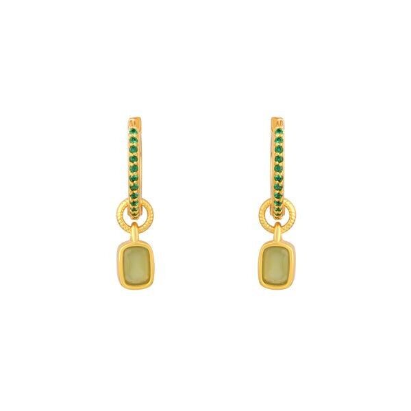 Orecchini a cerchio staccabili Tiega verde chiaro