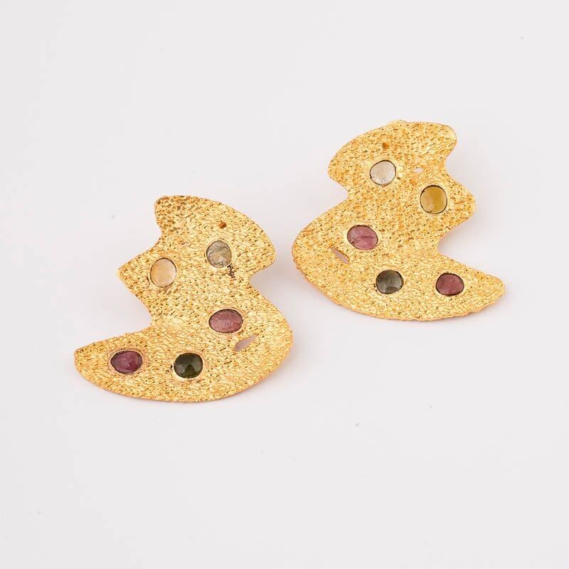 Orecchini Kunar. Tormaline multicolori limitate