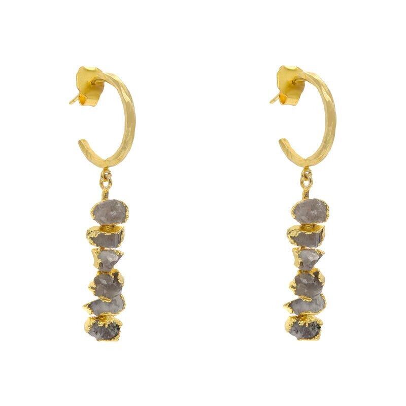 Orecchini Cerchi Vau Grigio Chiaro