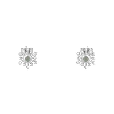 Boucles d'oreilles chapelle en argent vert aqua