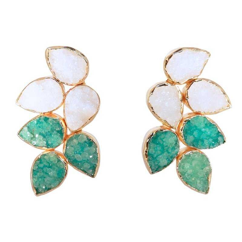 Orecchini Tropic bianchi e verdi