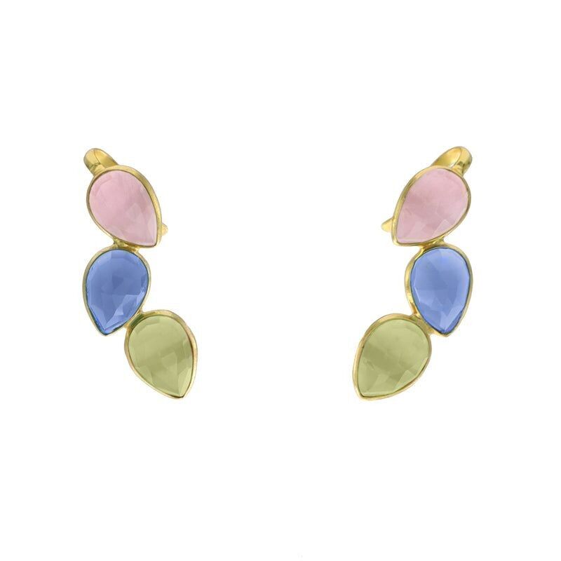 Orecchini Judit Trepador Verde acqua, blu e rosa chiaro