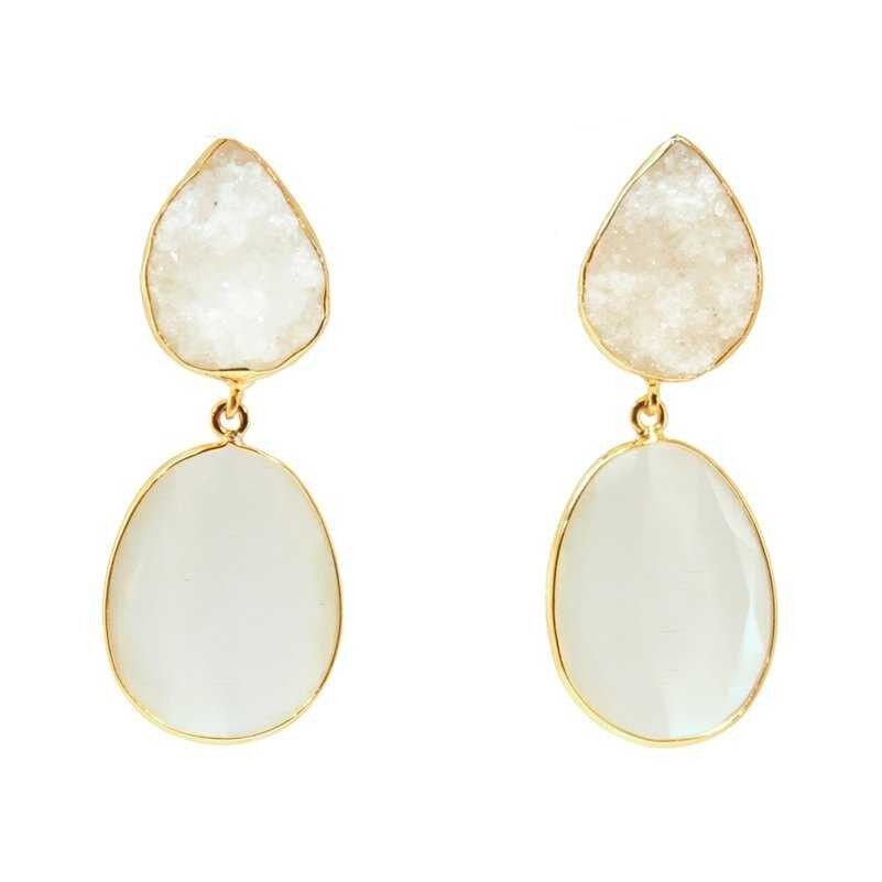 Weiße Sabatini-Ohrringe