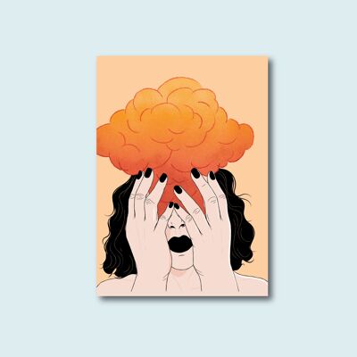 Postkarte - Der Kopf explodiert
