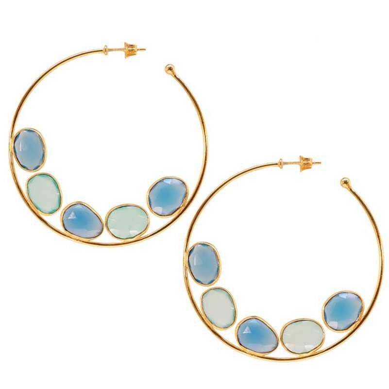Orecchini a cerchi blu grandi Alba