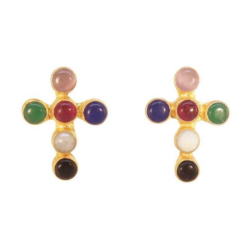 Almudena Große mehrfarbige Ohrringe