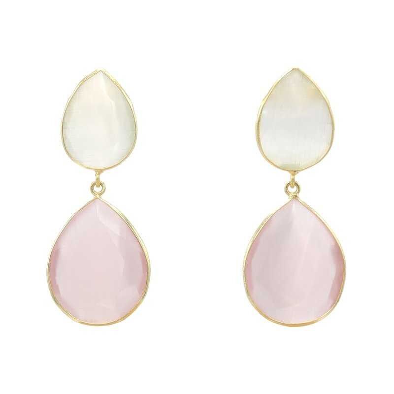 Orecchini Venus bianchi e rosa chiaro