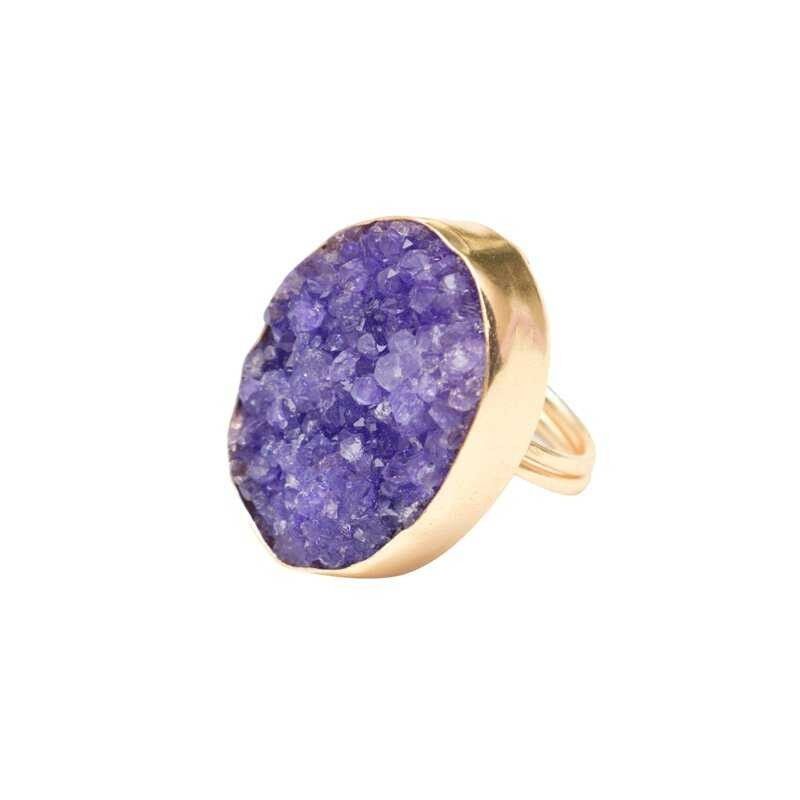 Lila Druzy Galaxy Ring