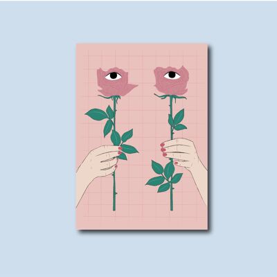 Postkarte - Sehen Sie das Leben in Pink