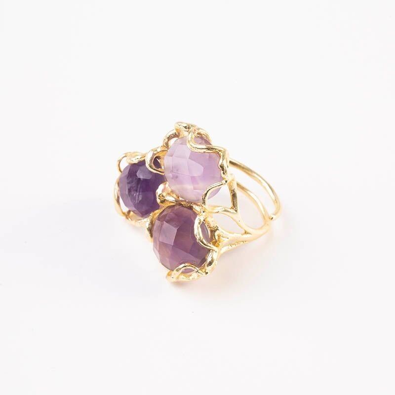 Baviera Face Lila Amethyst Ring