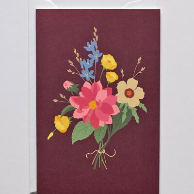 Greeting card Bunch Of Flowers, with envelope