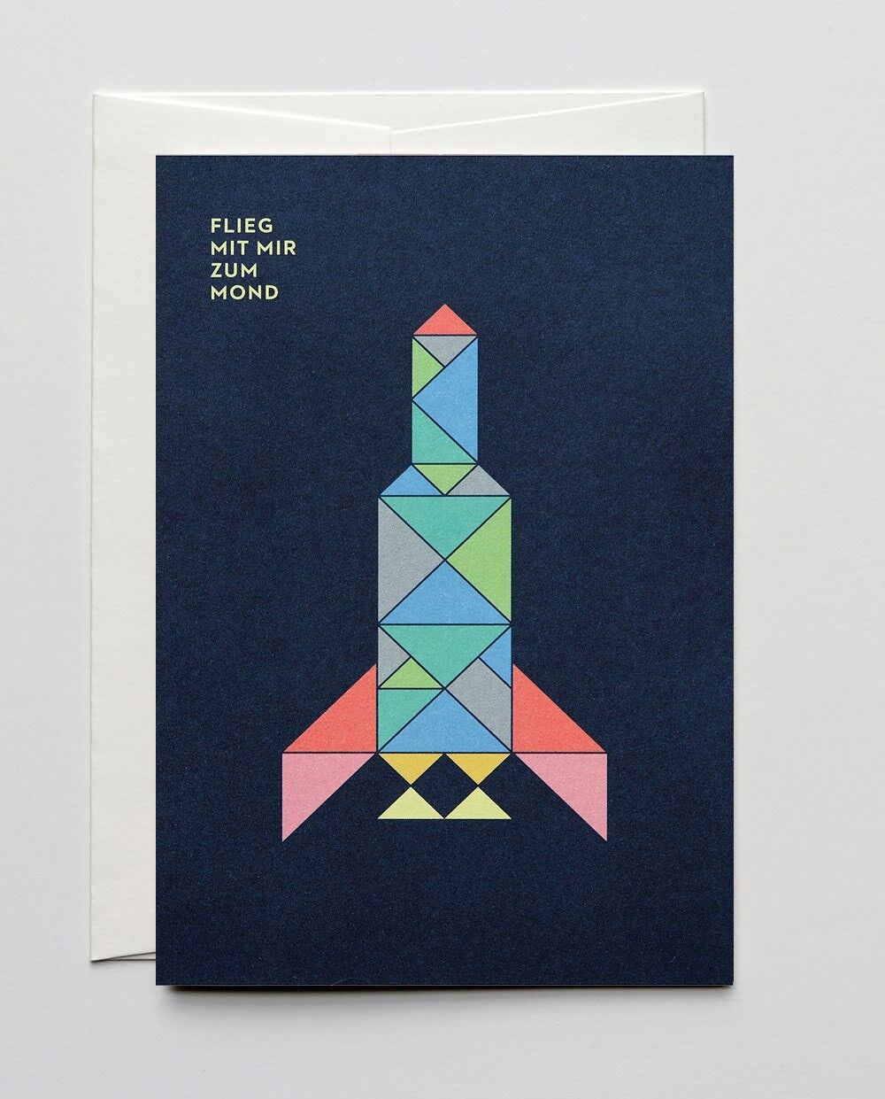 Greeting card rocket, with envelope